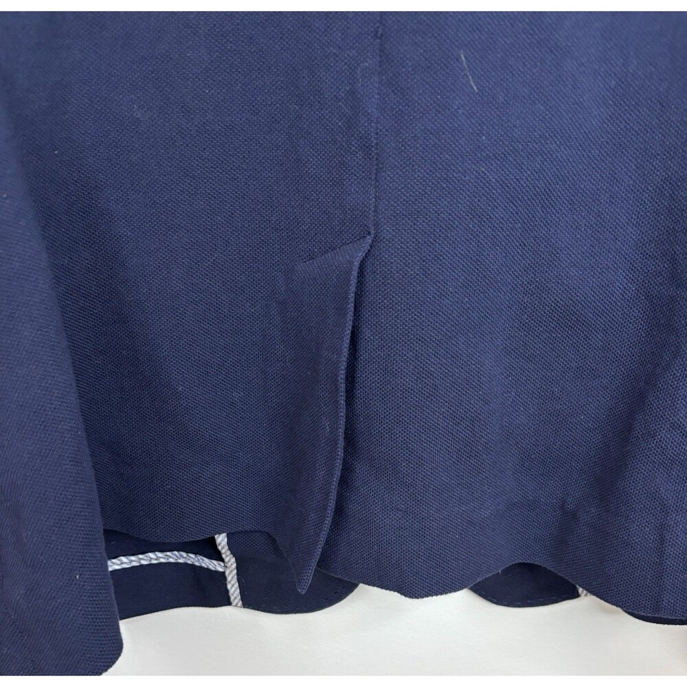 TALBOTS Blazer Navy Blue Women 10 Single Breasted Cotton Jacket Nautical Office - Picture 7 of 14